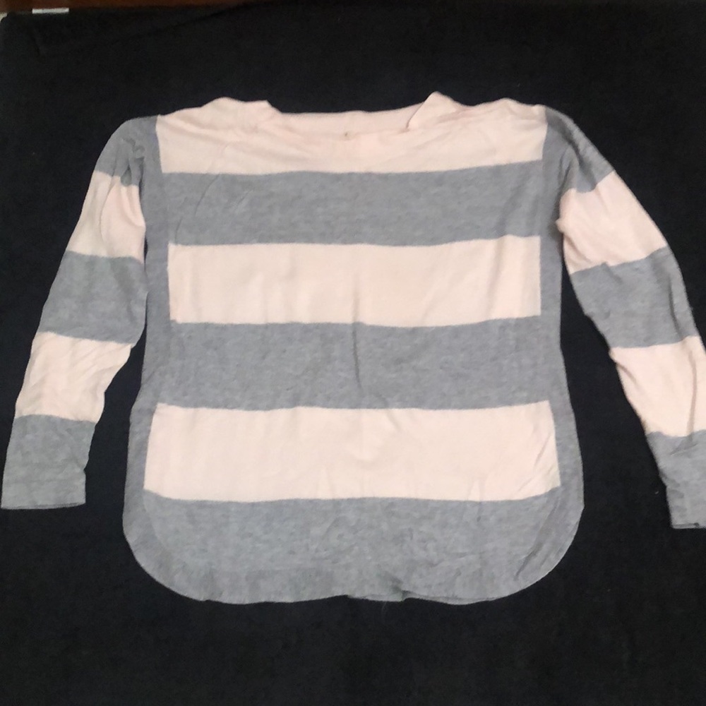 Striped Sweater- gray & pink